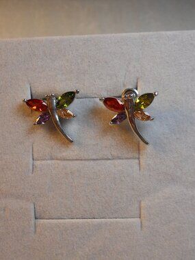 Dragon Fly Rhinestone Earrings    830